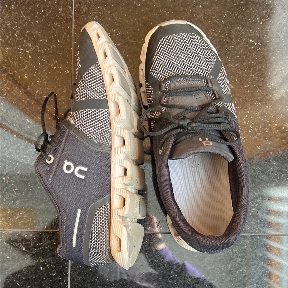 On Running Black and White Sneakers